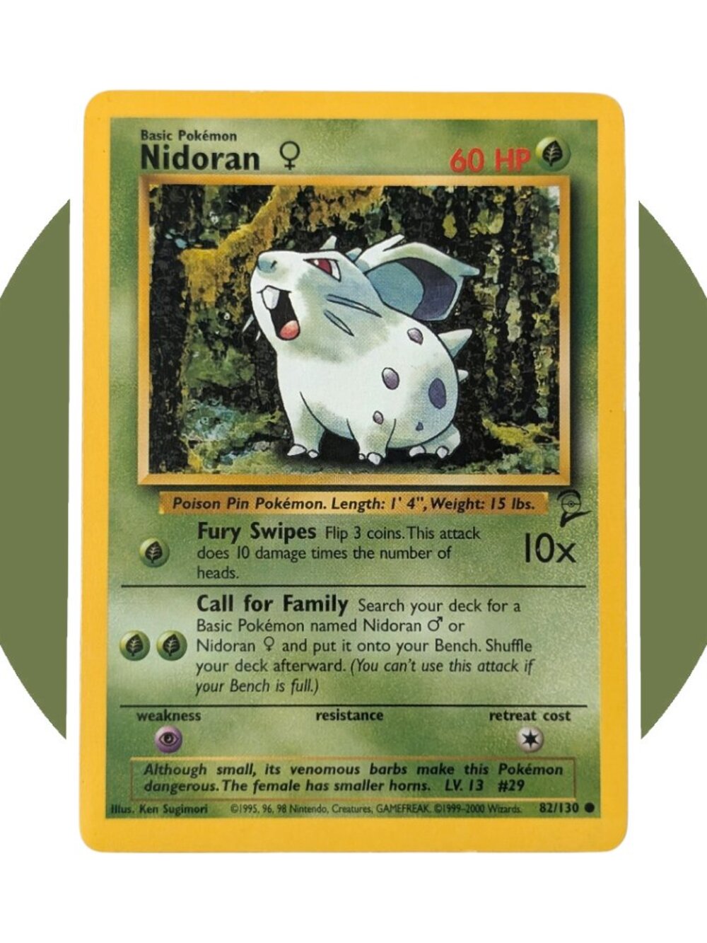 Base Set 2 Pokemon Card (Y05): Nidoran 82/130